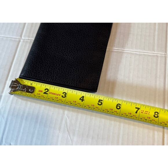 NEW Black Leather Snap Wallet / Card Holder By Dilana 9 1/2” X 4 1/2” - Picture 8 of 9